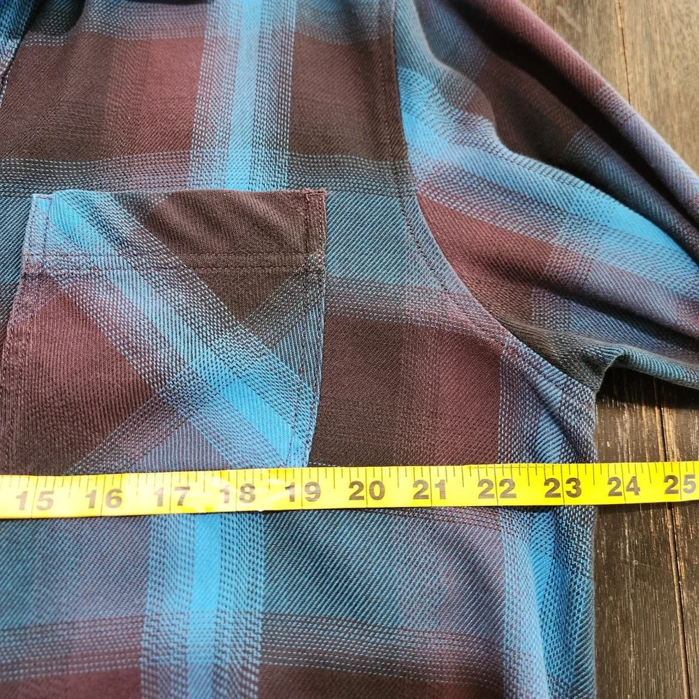 The North Face Mens Plaid Thick Flannel Shacket Shirt Jacket Large Pearl Snap